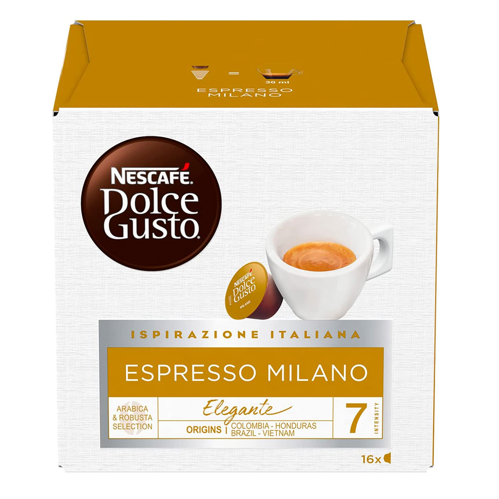 NESCAFÉ DOLCE GUSTO Espresso Milano Caffè, 6 Confezioni da 16 capsule (96  capsule) : : Alimentari e cura della casa